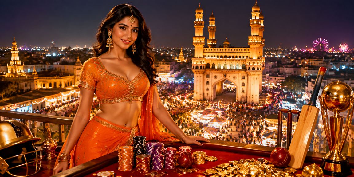 Lottery and cricket betting activity around Hyderabad Charminar